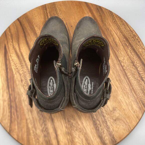 JB Dillion Booties Womens 7.5 B Leather Heeled Western Cowboy Ankle Buckle Boots - Picture 5 of 8